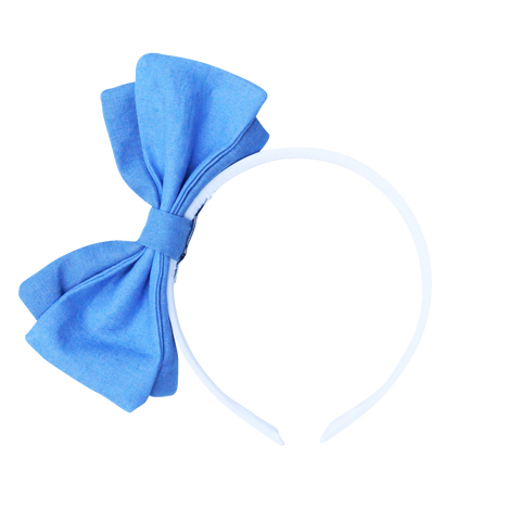 Side Bow Headband in Navy Collage