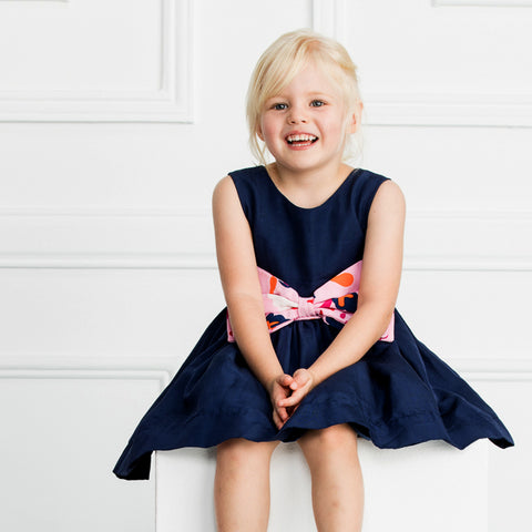 The Dylan Dress in Navy Collage